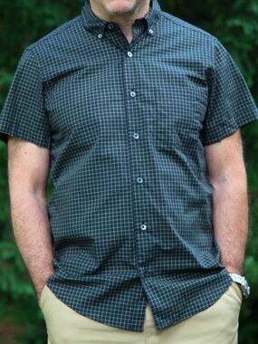 Steven Alan Short Sleeve Single Needle Shirt – Canary Windowpane (Size Medium) |